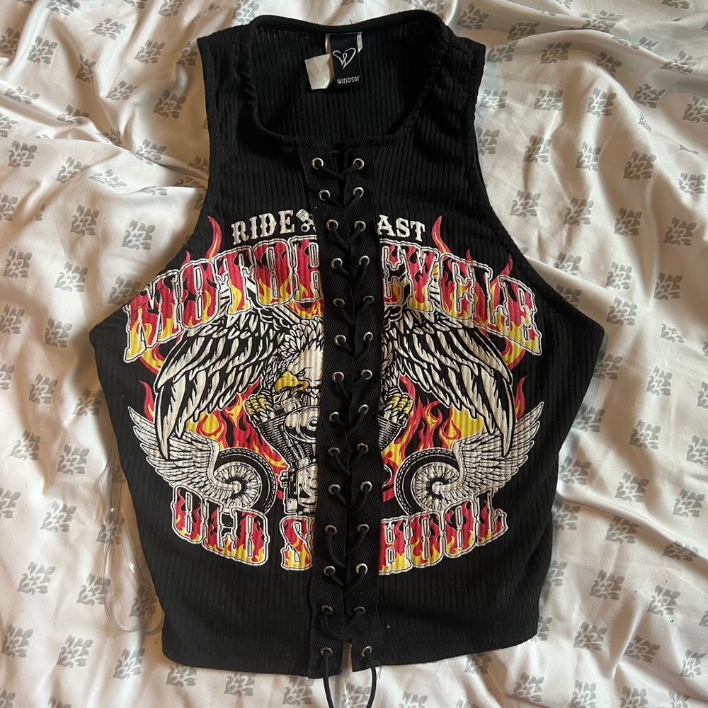 Tie up tank top shirt
